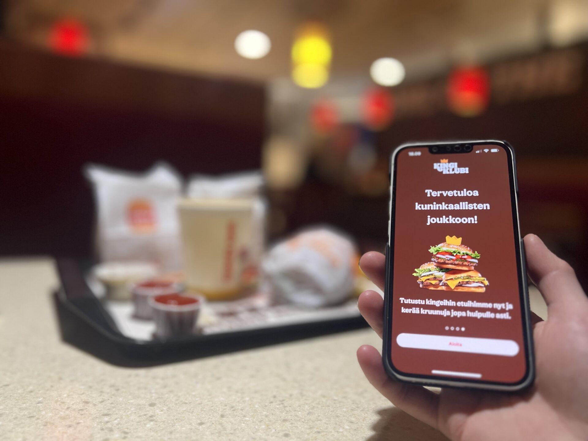 Kuva Burger Kinging Kingiklubin aloitusnäytöstä